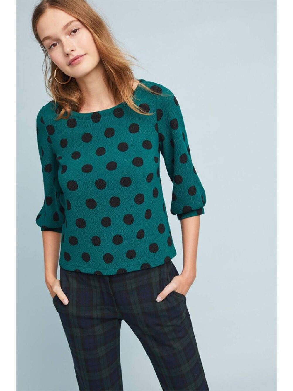 Maeve Anthropologie Polka Dot Top M